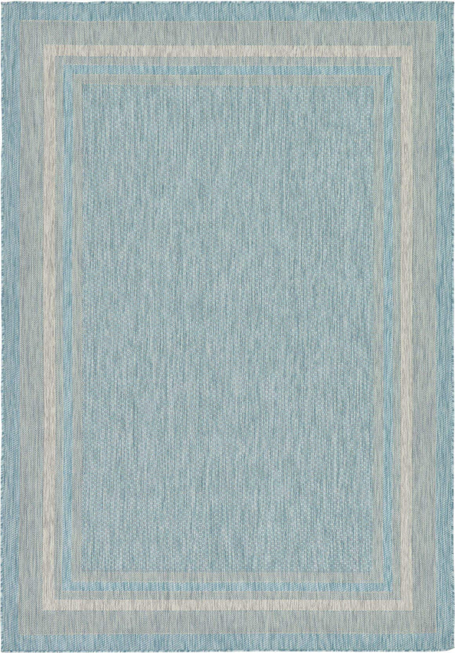 Unique Loom Outdoor Collection Casual Solid Border
