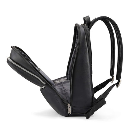 Samsonite Classic Leather Slim Backpack, Black, One Size, Classic Leather Slim Backpack