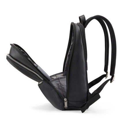 Samsonite Classic Leather Slim Backpack, Negro, Talla única, Mochila delgada de cuero clásico