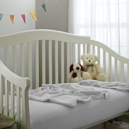 American Baby Company Supreme 100% Natural Cotton Jersey Knit Fitted Crib Sheet for Standard Crib and Toddler Mattresses, White, Soft Breathable, for Boys and Girls