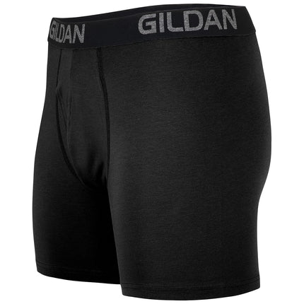 Gildan Mens Cotton Stretch Boxer Briefs, Multipack, Blk/Heather Navy/Stripe/Heather Red (5-pack), L
