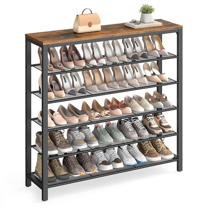 VASAGLE 6-Tier Shoe Rack, Shoe Organizer for Close