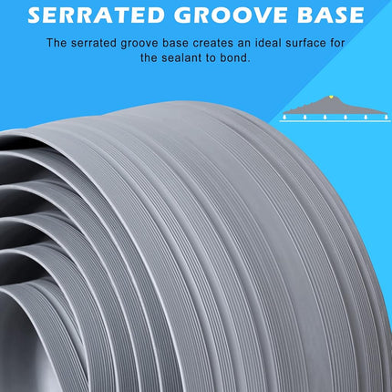 Papillon Universal Garage Door Bottom Threshold Seal Strip,Weatherproof Rubber DIY Weather Stripping Replacement, Not Include Sealant/Adhesive (20Ft, Grey)