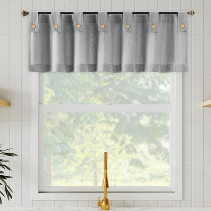 Archaeo Cotton Blend Button Tab Top Cafe Curtain V