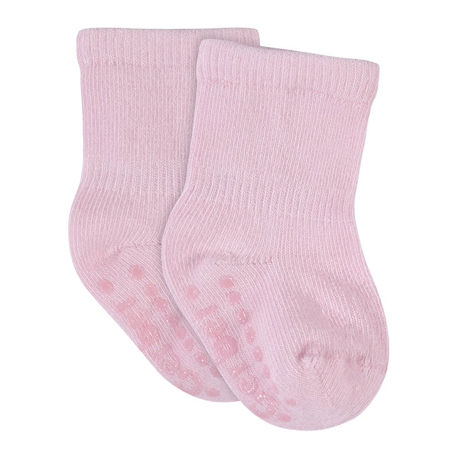 Gerber Baby, paquete de 8 pares de calcetines de cuello redondo de punto elástico a prueba de pataleos, rosa claro, 0-6 meses