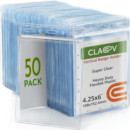 Claev Vertical 4x6 Passport Holders, Clear Waterpr