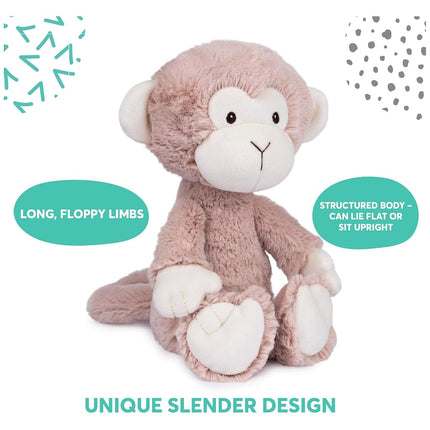 Baby GUND Lil’ Luvs Collection, Micah Monkey Premium Plush Stuffed Animal for Babies, Brown/Cream, 12”