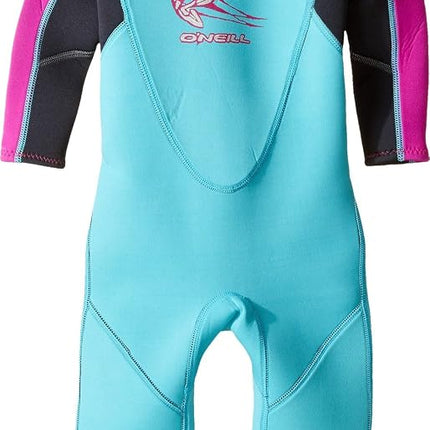 O'Neill Toddler Reactor-2 2mm Back Zip Full Wetsuit, Light Aqua/Graphite/Berry, 4