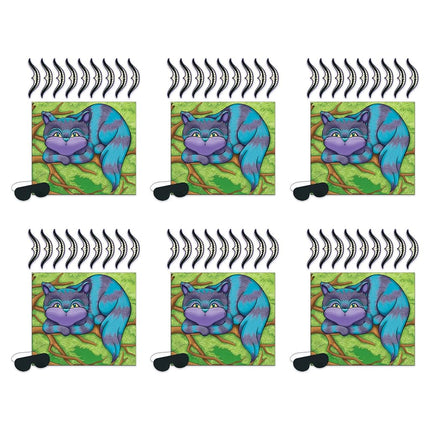 Beistle 60063, 6 Piece Pin The Smile On The Cheshire Cat Games, 16" x 18", Multicolor