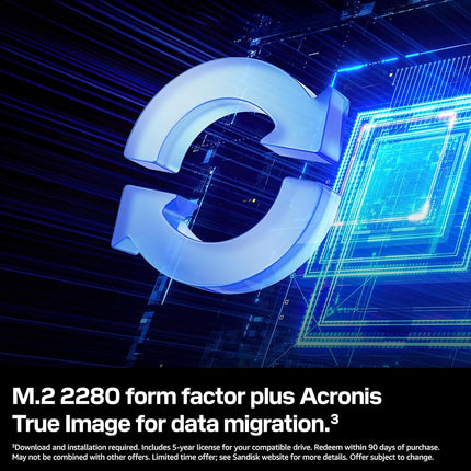 WD Blue SA510 1TB, M.2 SATA SSD, up to 560 MB/s, Includes Acronis True Image for Western Digital, Disk & Cloning Migration, Flexible backup & recovery, ransomware protection
