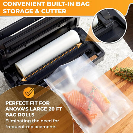 Anova Culinary Precision Vacuum Sealer Pro, Includes 1 Bag Roll, For Sous Vide and Food Storage, black, medium