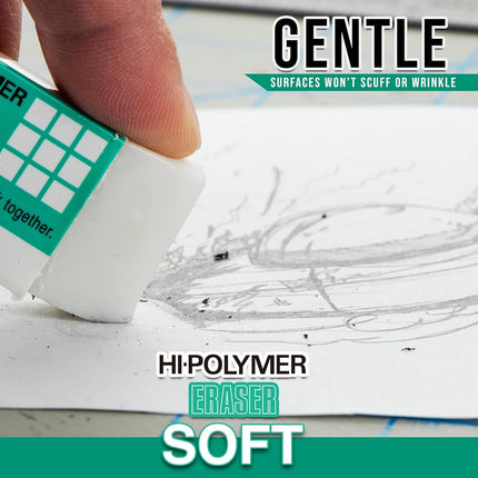Pentel Hi-Polymer Soft Eraser, Pack of 6 (ZES08PF6)