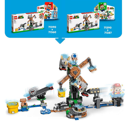 LEGO 71390 Building Set, Super Mario Reznor Knockdown Expansion Set, Collectible Buildable Game Toy for Kids with Blue Toad Figure, Multicolor, Gifts for Girls and Boys age 8 Plus