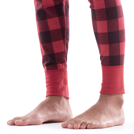 Fruit of the Loom Men's Thermal Waffle Sleep Set (Top and Bottom) Base Layer, Buffalo Plaid, 3X