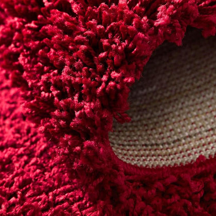 Alfombra de área Unique Loom Solo Solid Shag Collection - Alfombra moderna de felpa exuberante y suave (1.22 x 1.83 m rectangular, rojo cereza)