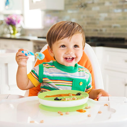 Munchkin Stay Put Divided Suction Plates, Blue/Green