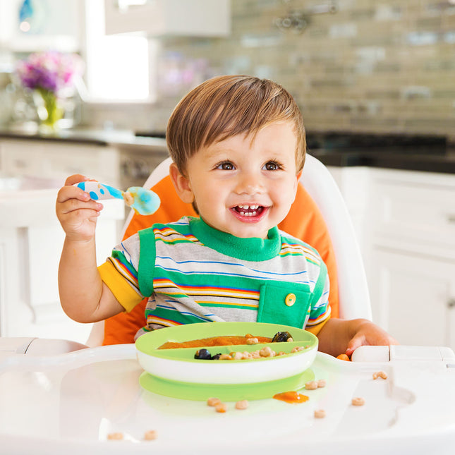 Munchkin Stay Put Divided Suction Plates, Blue/Green