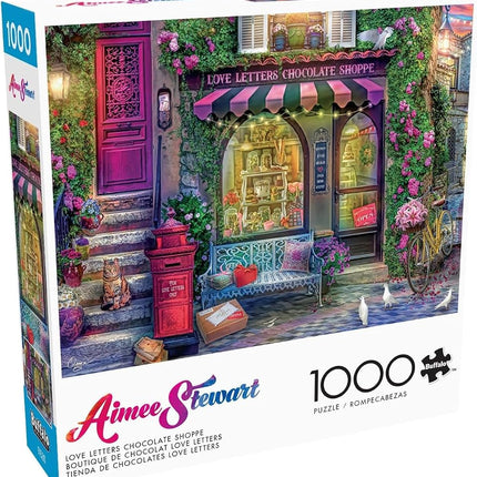Buffalo Games - Aimee Stewart - Love Letters Chocolate Shoppe - 1000 Piece Jigsaw Puzzle for Adults - Challenging Puzzle Perfect for Game Nights - Finished Size is 26.75 x 19.75