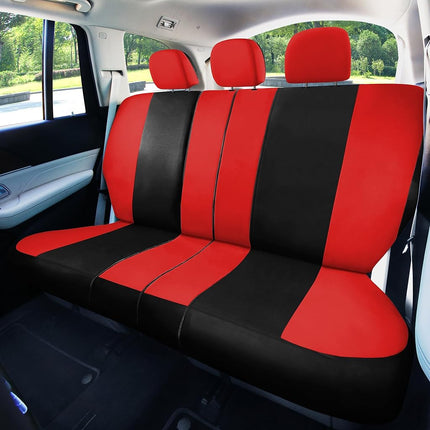 FH Group Automotive Seat Covers Red Universal Fit Bucket and Bench Cover fits most Cars, SUVs, and Trucks (Full Set Airbag Compatible with Split Bench) FB030RED115