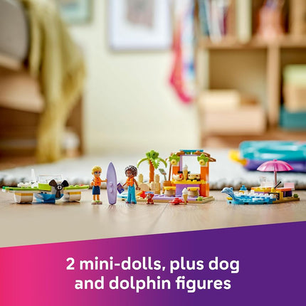 LEGO Friends 2in1 Creative Beach and Travel Suitcase Set for Kids, with a Plane Toy, 2 Mini Dolls, Dog & Dolphin Figures, Birthday Gift for 5 Plus Year Old Girls, Comes in a Handy Sorting Box 42672