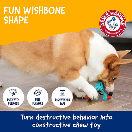 Arm & Hammer for Pets Nubbies Wishbone Dog Dental Toy | Best Dog Chew Toy for Moderate Chewers | Helps Reduce Plaque & Tartar | Chicken Flavor Baking Soda (Pack of 24)