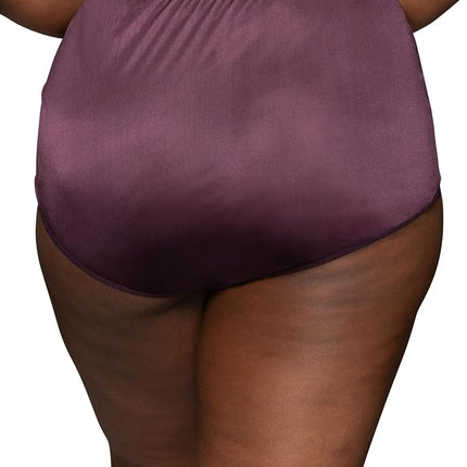 Vanity Fair Women's High Waisted Underwear, Full Coverage Ladies Panties, Perfectly Yours Briefs, Nylon - Mauve Mist/Sophisticated Plum/White, 6