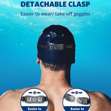 Gafas de natación Aegend, paquete de 2 gafas de natación sin fugas para adultos, hombres, mujeres, jóvenes, flexibles, desmontables, aguamarina y transparentes
