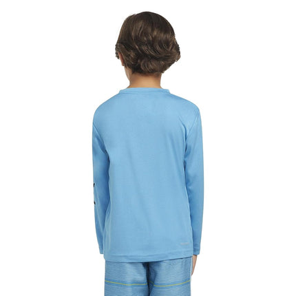 Hurley Boys' Long Sleeve UPF 50+ Rash Guard Swim Shirt, Neptune Blue Heather, 5