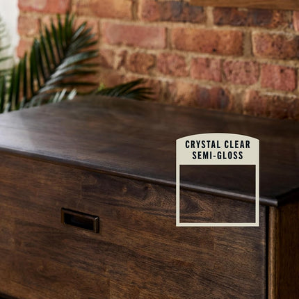 Rust-Oleum Varathane 200141H 1-Quart Interior Crystal Clear Water-Based Poleurethane, Semi-Gloss Finish