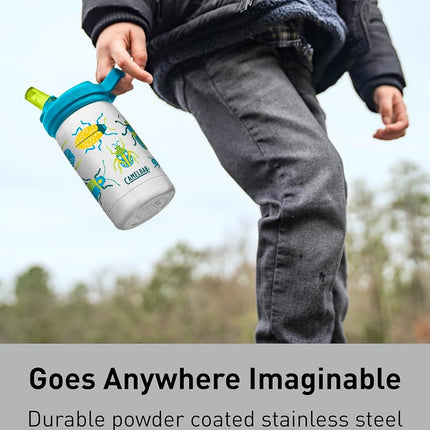 CamelBak Eddy+ Niños Válvula de Mordida con Popote Botella de Agua Aislada de Acero Inoxidable Unicornios Mágicos, 12oz