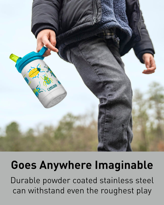CamelBak Eddy+ Niños Válvula de Mordida con Popote Botella de Agua Aislada de Acero Inoxidable Unicornios Mágicos, 12oz