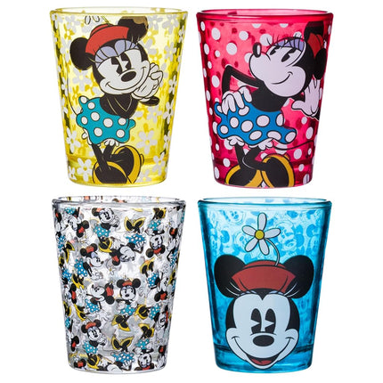 Disney DL110264 Vintage Minnie Mini Glasses, 4-Pac