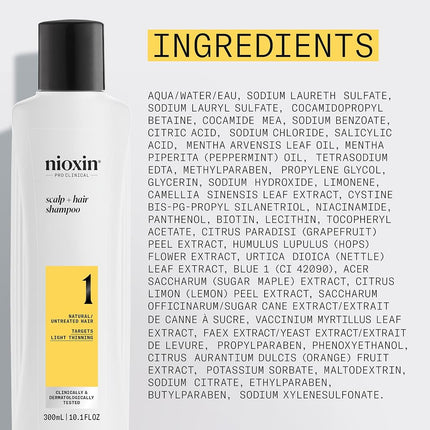 Nioxin Cleanser, System 1 (Fine/Untreated/Normal to Thin-Looking), 10.1 Ounce 10.1 oz