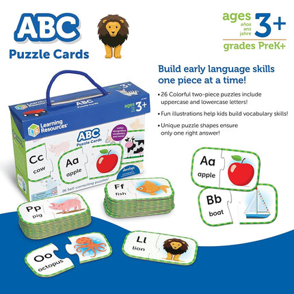 Learning Resources ABC Puzzle Cards, Preschool Readiness, Self Correcting Puzzles, Ages 3+