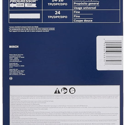 BOSCH CBS1418 3 Pc. 28-7/8 In. 14-18 TPI General-Purpose Portable Band Saw Blades