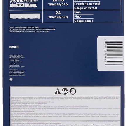 BOSCH CBS1418 3 Pc. 28-7/8 In. 14-18 TPI General-Purpose Portable Band Saw Blades