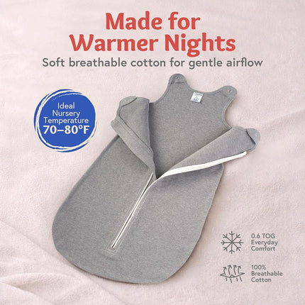 baby deedee - Cotton Baby Sleeping Bag Sack - Sleep nest Basic, Indoor Wearable Blanket, Infants and Toddlers, Marshmallow Pink, Medium (6-18 Months), (297)