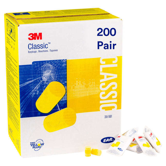 3M Ear Plugs, 200 Pairs/Box, E-A-R Classic 310-100
