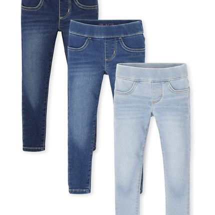 The Children's PlaceThe Children's Place Girls Stretch Denim Legging JeansStandardAzure Blue Wash/Glacier Wash/Willow Wash 3 Pack4