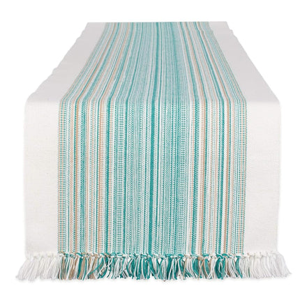 DII Fringed Stripe Tabletop, Table Runner, Cotton,