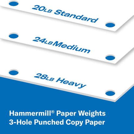 Hammermill Printer Paper, Great White 30% Recycled Paper, 3 Hole - 10 Ream (5,000 Sheets) - 92 Bright, Made in the USA, 086702C