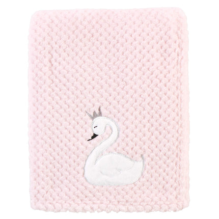 Hudson Baby Unisex Baby Plush Waffle Blanket, Swan