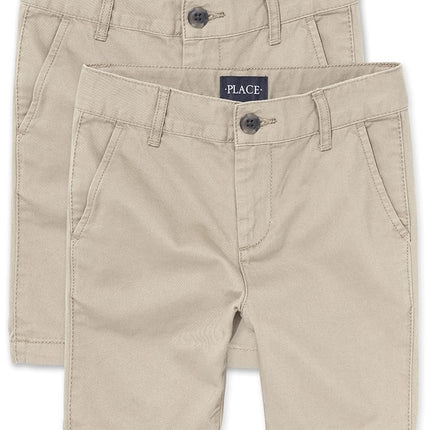 The Children's Place Boys' Stretch Chino Shorts, LAVA A LA PIEDRA, 4