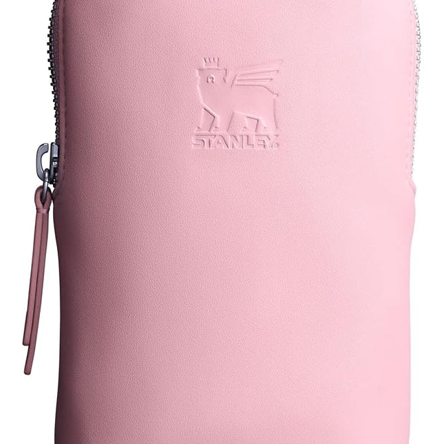 STANLEY Cross Bottle Essentials Case Max | Phone, Wallet, Keys Holder for Water Bottle | Faux Leather Accessory Pouch for Carry All Strap | Tumbler Cup Accessories | BPA-Free | Rose Quartz