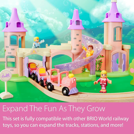 BRIO Disney Princess Castle Train Set for Kids Age 3 Years Up - Compatible with all BRIO Railway Sets & Accessories - Gifts for Girls