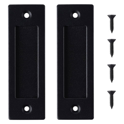 Wright Products Sliding Flush Barn Door Handle Set, Matte Black, 1 Pack - Mounting Hardware Included