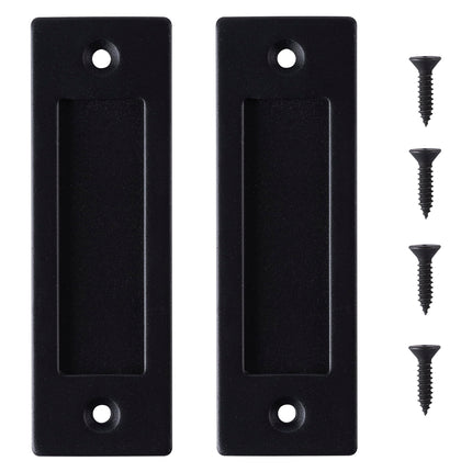 Wright Products Sliding Flush Barn Door Handle Set, Matte Black, 1 Pack - Mounting Hardware Included
