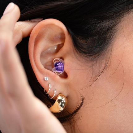 Eargasm Smaller Ears Hyperviolet Purple Earplugs - Noise Reducing Ear-Plugs for Hearing Protection at Concerts, Music Festivals, Loud Environments, Live Events, Sporting Events