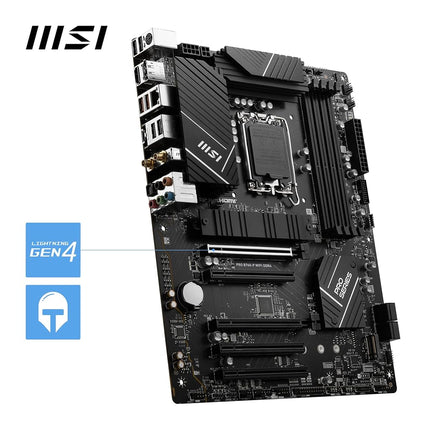 MSI PRO B760-P WIFI DDR4 Motherboard, ATX - Supports Intel 14th, 13th & 12th Gen Core Processors, LGA 1700 - DDR4 Memory Boost 5333+MHz/OC, PCIe 4.0 x16 Slots, M.2 Gen4 Slots, 2.5G LAN, Wi-Fi 6E