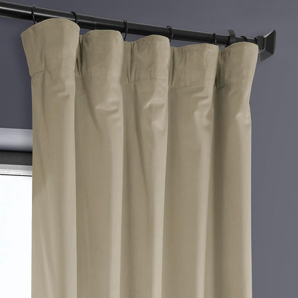 HPD Half Price Drapes Heritage Plush Velvet Curtains 108 Inches Long Room Darkening Curtains for Bedroom & Living Room 50W x 108L, (1 Panel), Light Beige